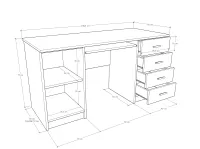 Basic Felnőtt íróasztal méretrajz